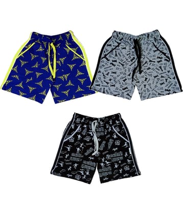 atlans Pack of 3 Cotton Blend Shorts For Boys ( Royal Blue )