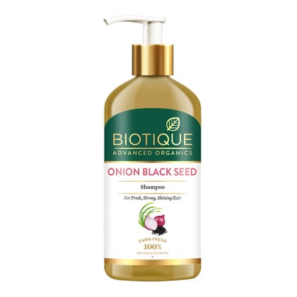 Biotique Onion Black Seed Shampoo For Fresh, Strong and Shining Hair, 300 ml | Hair Fall Control, Hair Strengthening | Paraben Free, Natural Botanical Extracts Biotique Onion Black Seed Shampoo For Fresh, Strong and Shining Hair, 300 ml | Hair Fall Contr