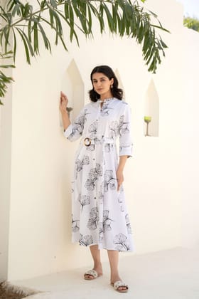 Symmetry Chic White Dress-WHITE / M