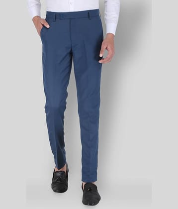Playerz - Blue Polycotton Slim - Fit Men's Trousers ( Pack of 1 )