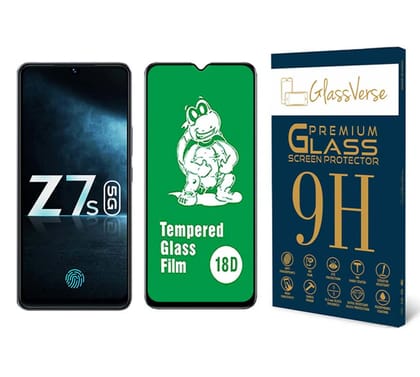 GlassVerse 18D Tempered Glass With Inbuilt Airbag Borders For Vivo Iqoo Z7S 5G Smartphone (Pack of 1) With Free Installation Kit Full Screen Coverage-6.38 Inch GlassVerse 18D Tempered Glass With Inbuilt Airbag Borders For Vivo Iqoo Z7S 5G Smartphone (Pac
