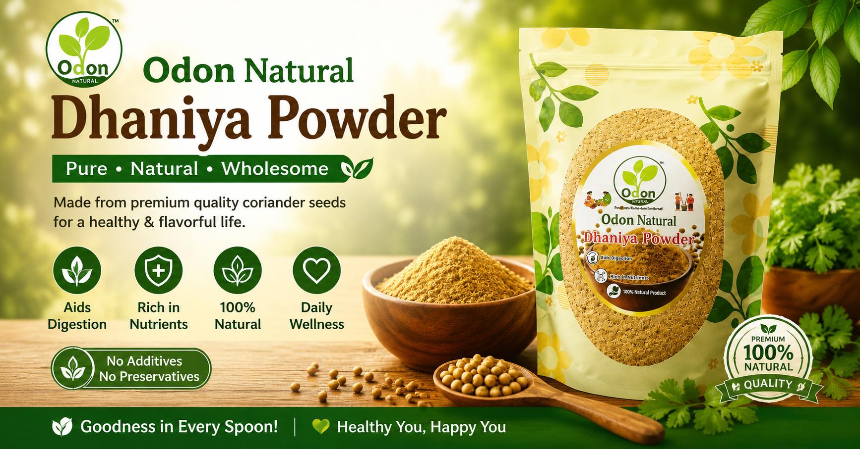ODON NATURAL Cold Press DHANIA POWDER I Non-Combustion I Hand Pounded Stone Grounded With Natural Oils I -250g