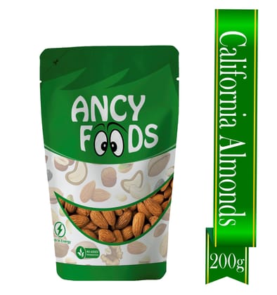 Ancy Almonds 200 Grams  Big Size Badam Dry fruit |Rich in Vitamins and Build Immunity | Nutritious and Dietary Fibre Almond with Crunchy Texture | Badam Nuts for Snacking, Baking, Smoothies &