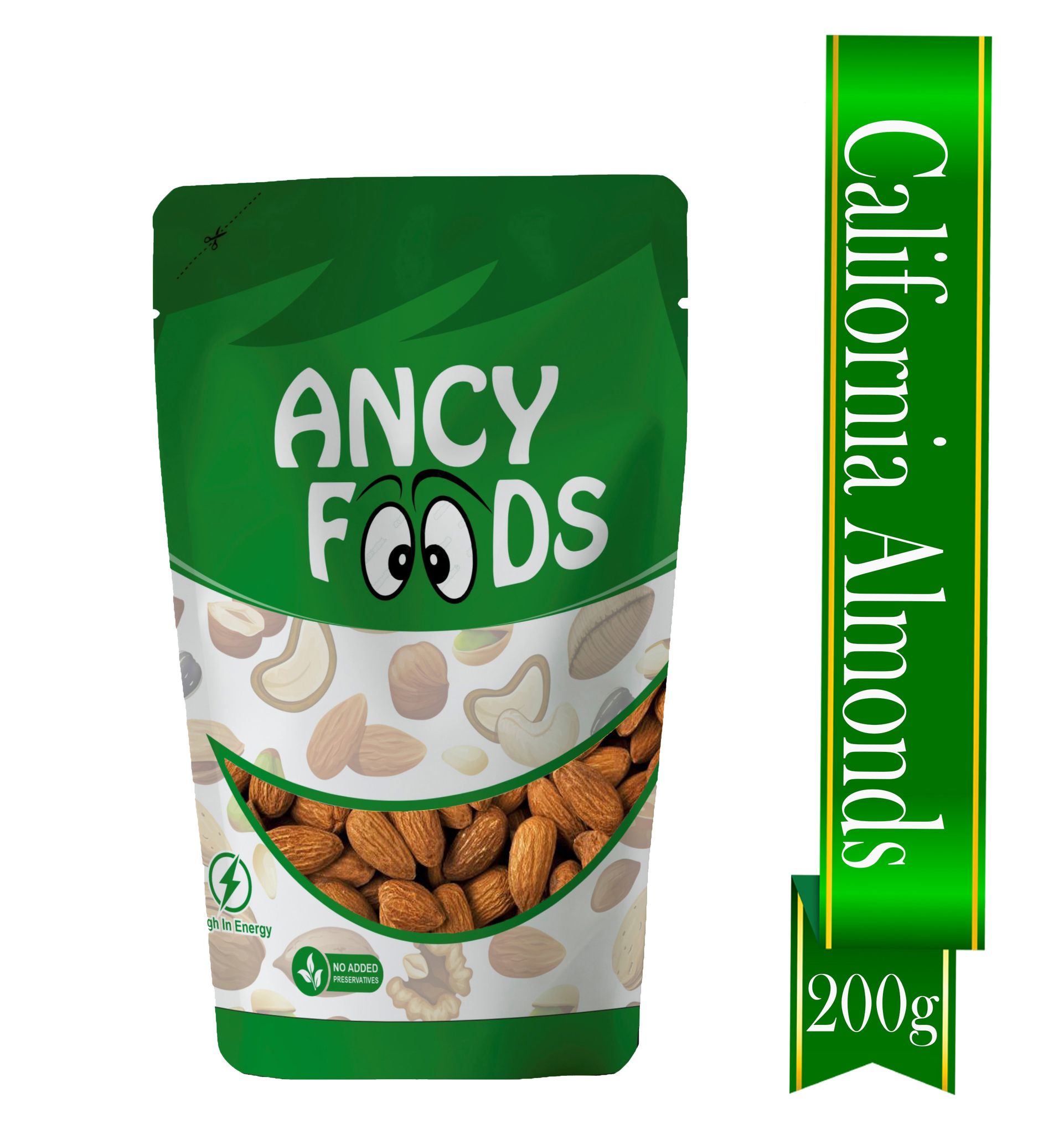 Ancy Almonds 200 Grams Big Size Badam Dry fruit |Rich in Vitamins and Build Immunity | Nutritious and Dietary Fibre Almond with Crunchy Texture | Badam Nuts for Snacking, Baking, Smoothies &