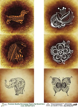 Brand Zero Premium Quality Decoupage Paper Pack of Two - Design Code: BZPQDP10272