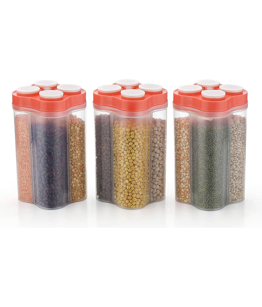 Analog kitchenware - Pink Polyproplene Spice Container ( Pack of 3 )