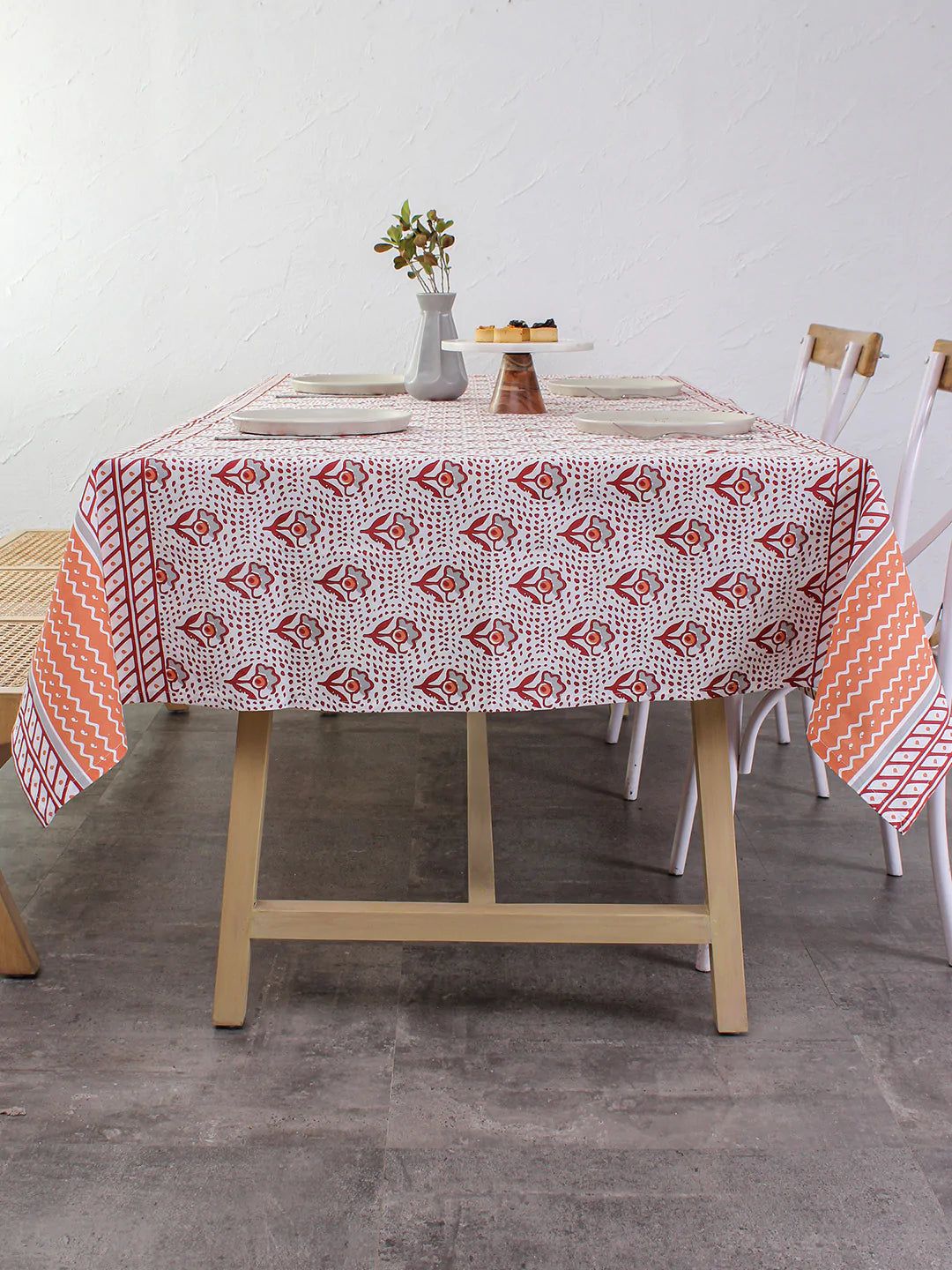 Sarovar Table Cover (Red) - Medium-Medium