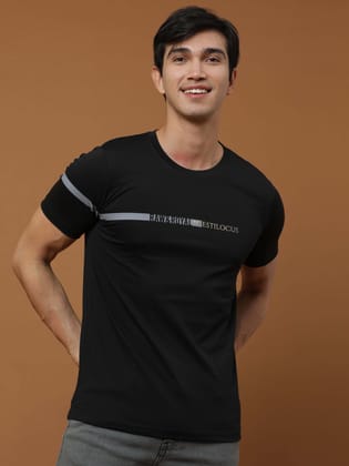 Raw&Royal Black Printed T Shirt-S