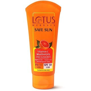 Lotus Herbals Safe Sun Vitamin C Matte Gel Daily Sunscreen  Spf 50  Pa+++ Dermatologically Tested  50G