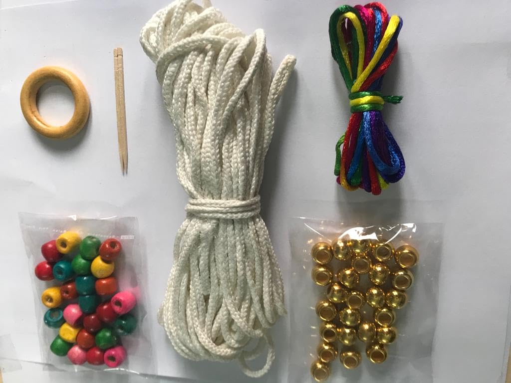 The brown box-Macrame Plant Hanger Making kit,Adjustable Beaded Plant Hanger,DIY Kit,Craft kit for Adults and Beginners,Boho Macrame Kit,Hobby kit. - Flowers | Buy online on ZillyBuy