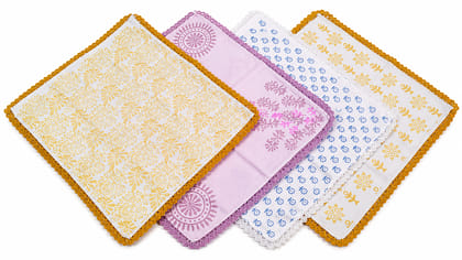 Premium Cotton Handkerchief Set | Pack of 4 | Soft & Reusable Everyday Handkerchiefs.