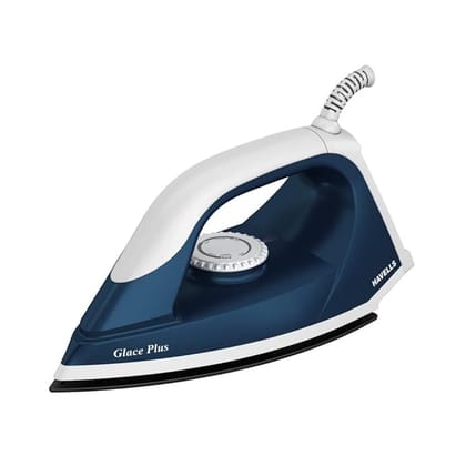 Havells Glace Plus 1000 Watts Dry Iron Press| 2X Non Stick Greblon Coating from Germany| 2X ISI Certified Safety & Performance| Fire Retardant Body| 2 Years Door Step Warranty by Havells (Blue) Havells Glace Plus 1000 Watts Dry Iron Press| 2X Non Stick Greblon Coating from Germany| 2X ISI Certified Safety & Performance| Fire Retardant Body| 2 Years Door Step Warranty by Havells (Blue)