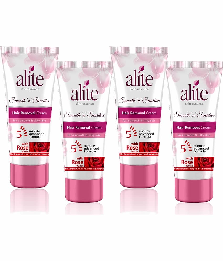 Alite Hair Removal Cream for Women Painless & Effective with Rose Water (60g x Pack of 4)