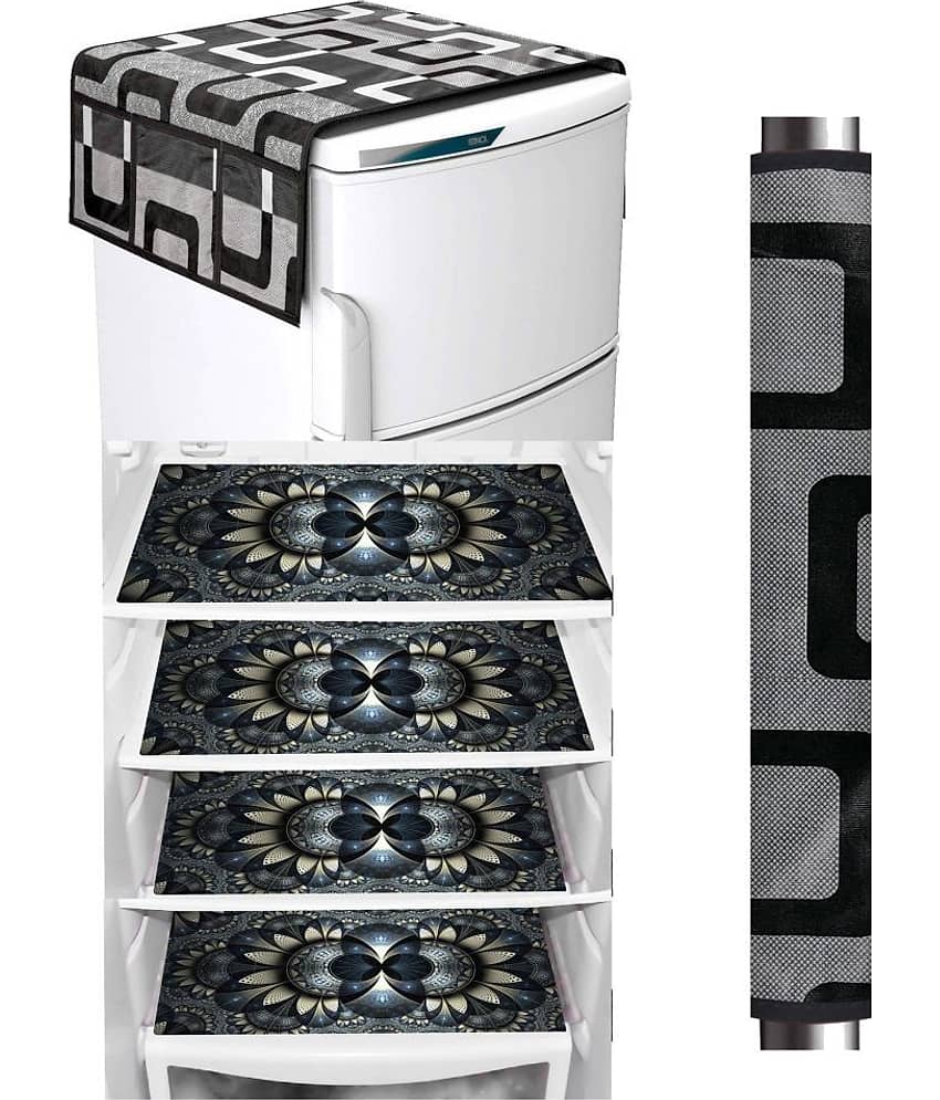 Shaphio - Black PVC Fridge  Top Cover (Pack of 6)