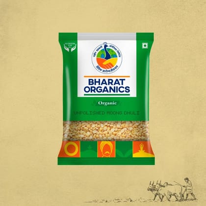 Organic Unpolished Moong Dal (Dhuli) - Bharat Organics