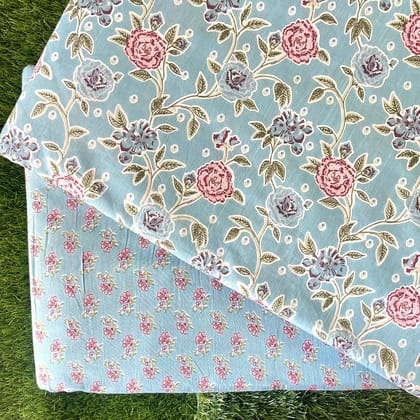 Pure cotton top and bottom set (2.5 mtr top, 2.5 mtr bottom)-As shown in picture / 2.5 mtr each / Pure cotton