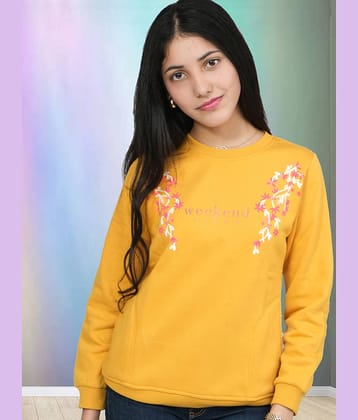 PAMPOLINA Girls Cotton Blend Sweatshirt ( Gold )