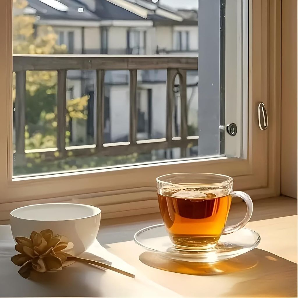 Tea and Coffee Glass Mug Set | 180 ml | Transparent Heat-Resistant Cups for Green Tea, Lemon Tea, and Coffee | Pack of 6