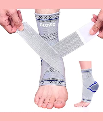 SLOVIC Ankle Support for Pain Relief (X-Large Size) | Ankle Braces for Men and Women | Ankle Support for Men | Ankle Band for Pain Relief | Ankle Support with 4-Way Compression