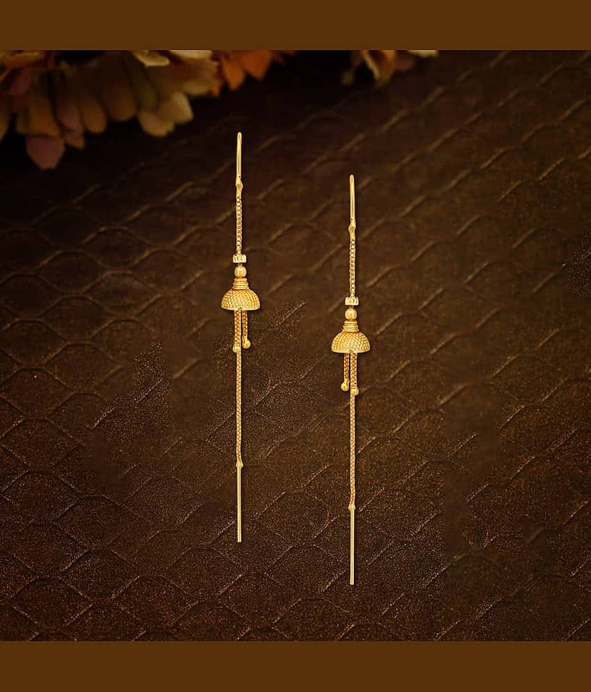 Drashti Collection Golden Threader Earrings ( Pack of 1 )