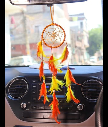 Zimka - Multicolor Feather Dream Catcher - Pack of 1 ( 17 X 7 cms )