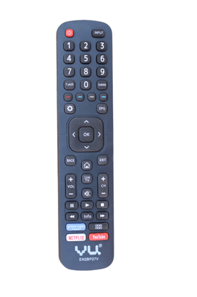 V3Deals VU/Lloyd/VPL/China/Chinese Smart LED/LCD EN2BP27V with Netflix, Prime Video & YouTube Hotkeys - Please Match The Image with Your Old Remote Before Ordering (VU 27)