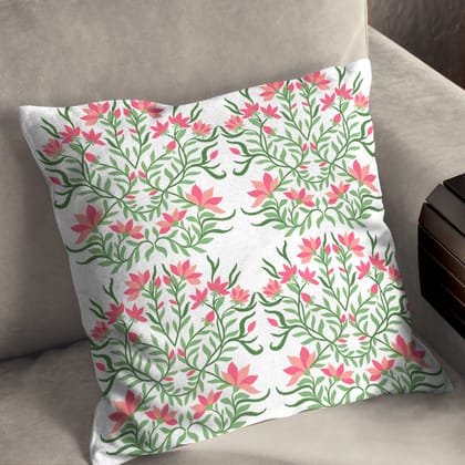 Peach Flowers Blooming Cushion-Canvas Cushion / 16x16 / without