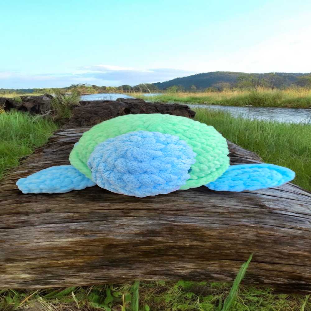 Chenille Sea Turtle Crochet Stuffed Toy