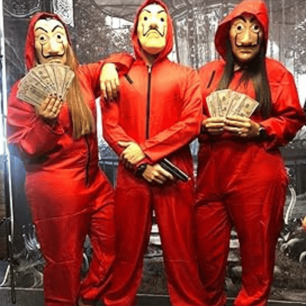 Money Heist Mask  "La Casa" Salvador Dal? Face Mask For Cosplay, Party, Theme Play, Role Play, Halloween Mask -(Pack of 4)