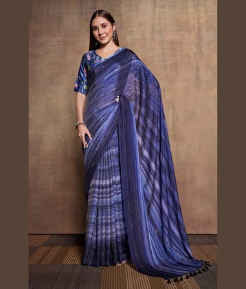 Rekha Maniyar Chiffon Embellished Saree With Unstitched Blouse Piece ( Pink )