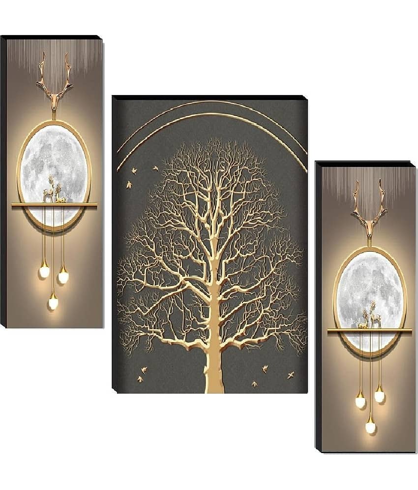 SNDArt Set of 3 Floral Wall Paintings For Home Decor Gift Items 12x 18 inch