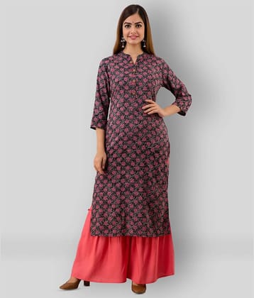 MAUKA - Black Straight Rayon Women's Stitched Salwar Suit ( Pack of 1 )