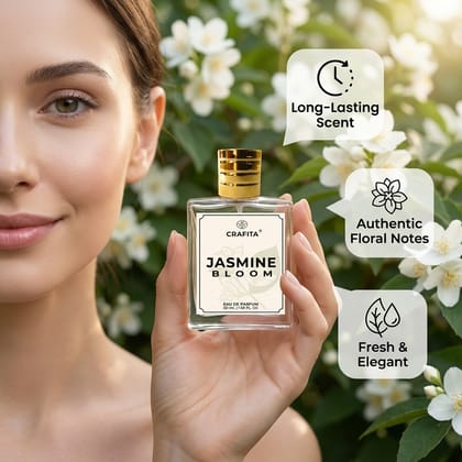 Jasmine Bloom Unisex Perfume| Gorgeous Floral Jasmine | Long-Lasting Scent | Perfume - 50 ml (For Men & Women) Jasmine Bloom Unisex Perfume| Gorgeous Floral Jasmine | Long-Lasting Scent | Perfume - 50 ml (For Men & Women)