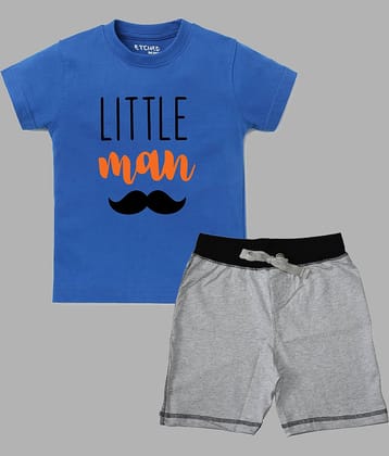 ETCHED DESIGN Pack of 1 Boys Cotton T-Shirt & Shorts Set ( Multicolor )