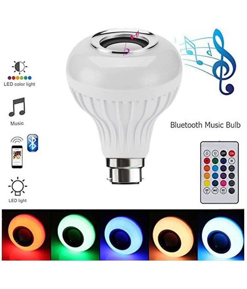 EvaaHub Plus Music Light Smart Bulb With Bluetooth Speaker B22 Self Changing Color Lamp Built-In Audio Speaker - Pack of 1
