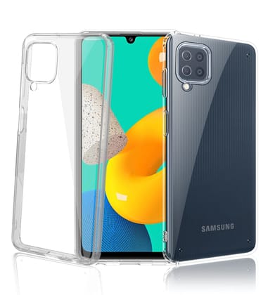 Ice Crystal Series Hybrid Transparent PC Military Grade TPU Back Cover for Samsung Galaxy M32 4G, Samsung Galaxy F22, 6.4 inch, Crystal Clear