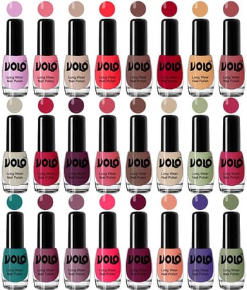 VOLO Professional Brush  Set of 24 Pcs  Nail Polish Infinite Shine Combo Multi Glossy 120 mL
