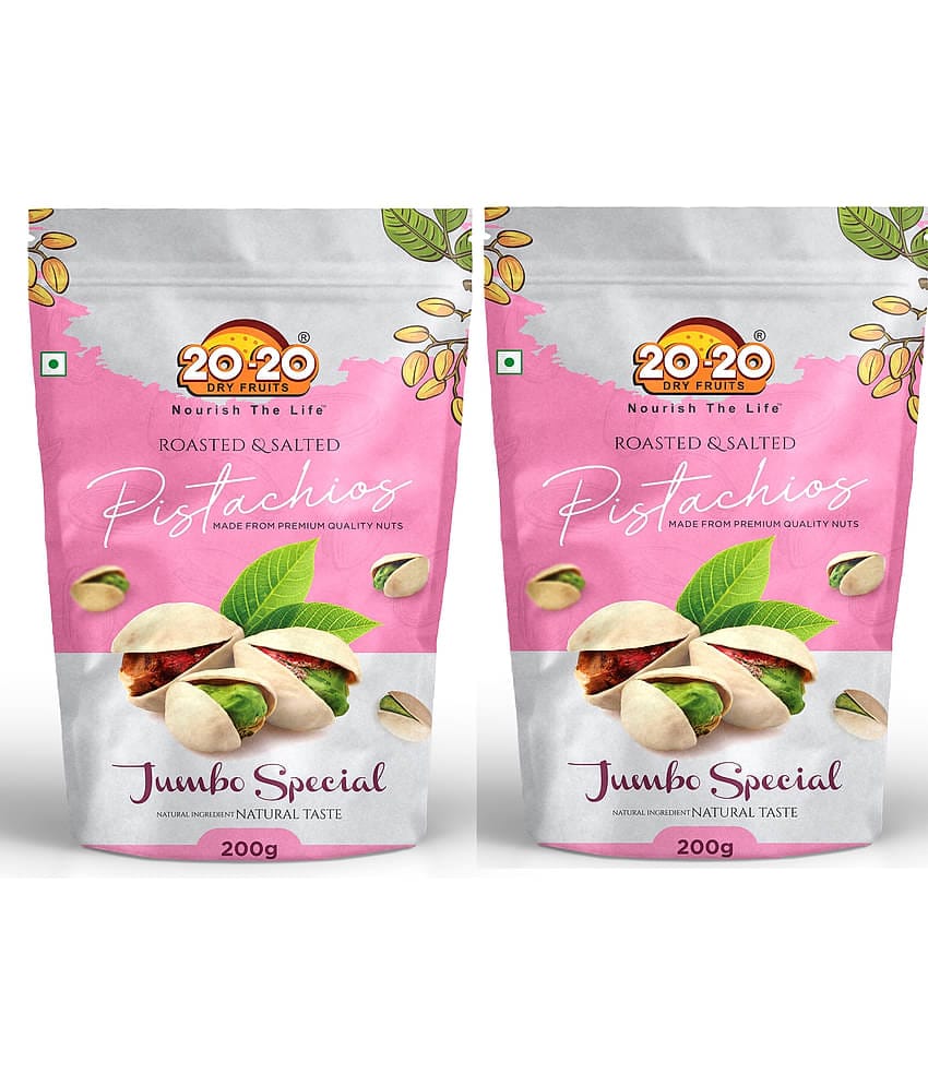 20-20 Dry Fruits Pistachio Nut (Pista) 250 Grams Each Pack of 2