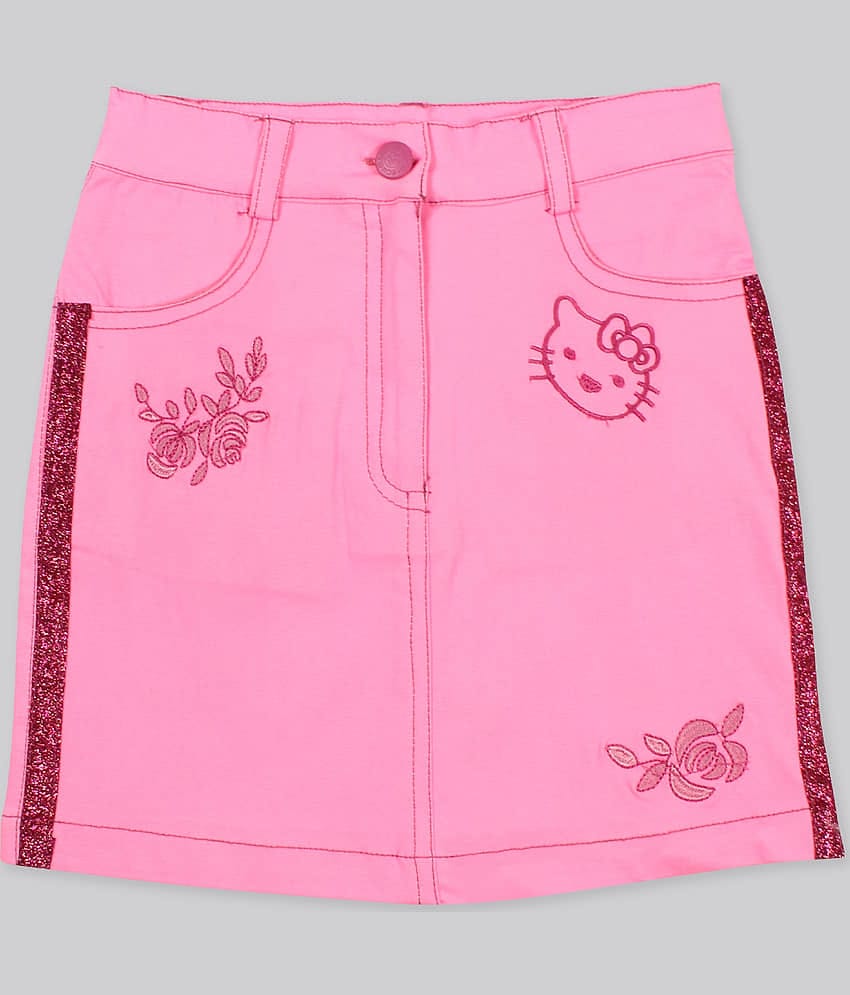 Cutecumber Pack of 1 Girls Polyester A-Line Skirt ( Pink )