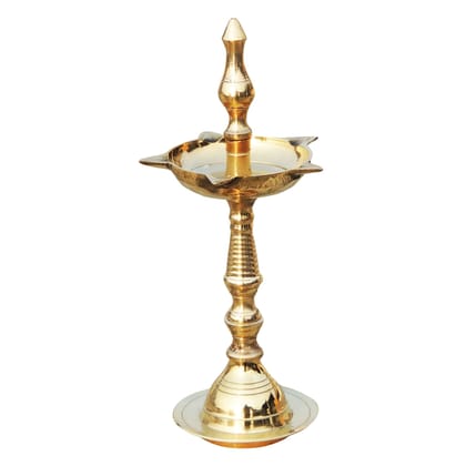 Brass Kerala Fancy Deepak, Oil Lamp No. 2  - Medium Brass Oil Lamp for Home, Height : 6.5 Inch (FMAS642 N)