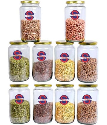 Somil Glass Container, Transparent, Pack Of 10, 1000 ml