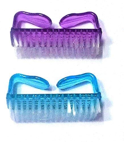 Nawani 2 Pic Handle Grip Brush Hand Finger Toe Nail Cleaning Brush Manicure Pedicure (7/3.5 cm, Multicolour)