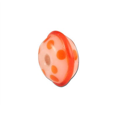 Beadwaala Handmade Fancy Lampwork Glass For Jewelry Making. (Roundel) SFL-383-Per Packet 25 Pcs / 10X18 MM