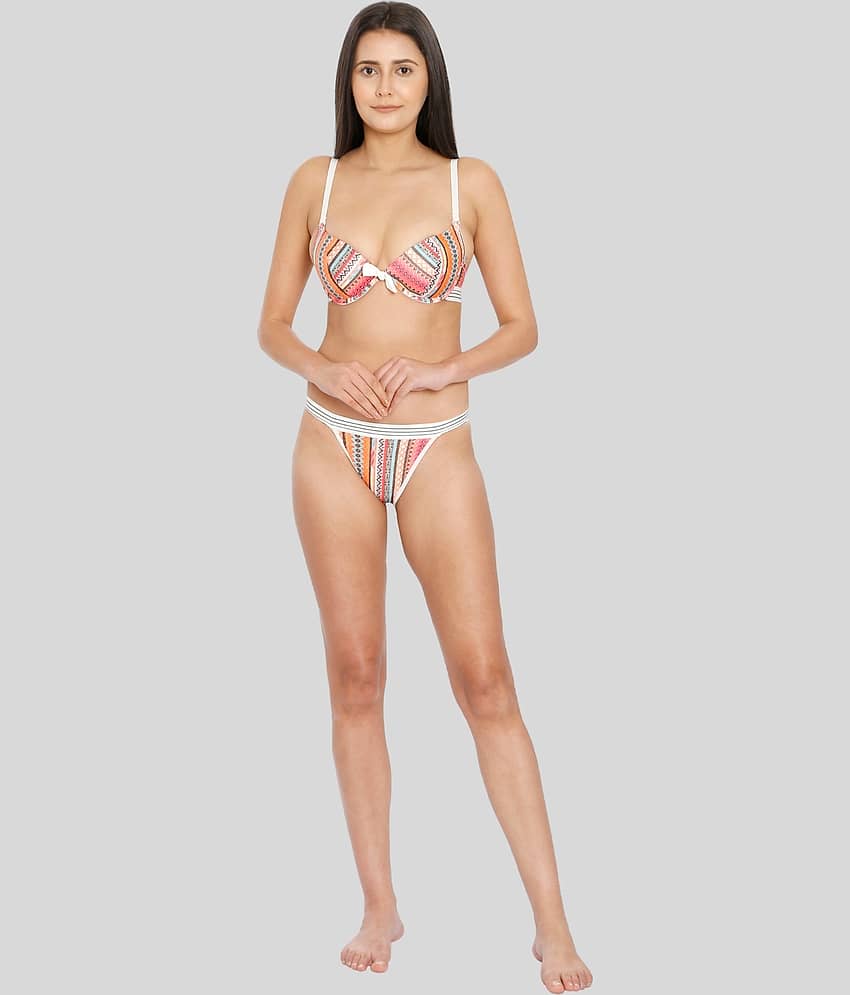 ILRASO Nylon Women's Bra & Panty Set ( Multicolor )