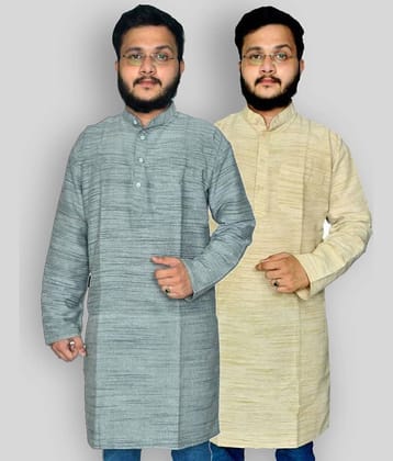 DESHBANDHU DBK - Multicolor Cotton Men's Regular Kurta ( Pack of 2 )