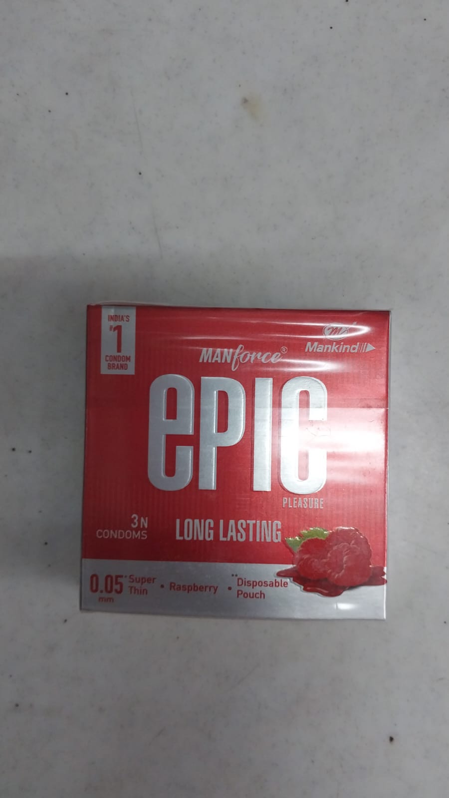 Epic Long Lasting Raspberry  Condoms