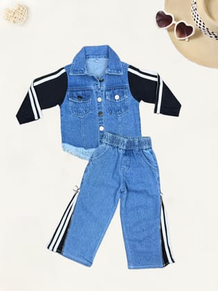 Girls Designer Denim Co-Ord Set [GCS-9986] (2-10Years)-2-3Y (Size - 20) / Imported