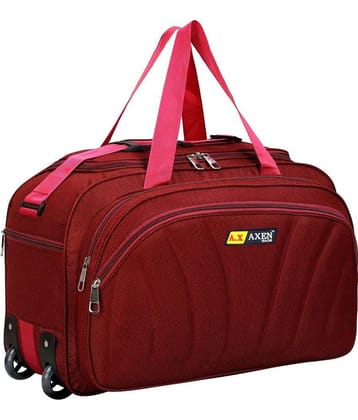 AXEN BAGS - 55 Ltrs Red Polyester Duffle Bag