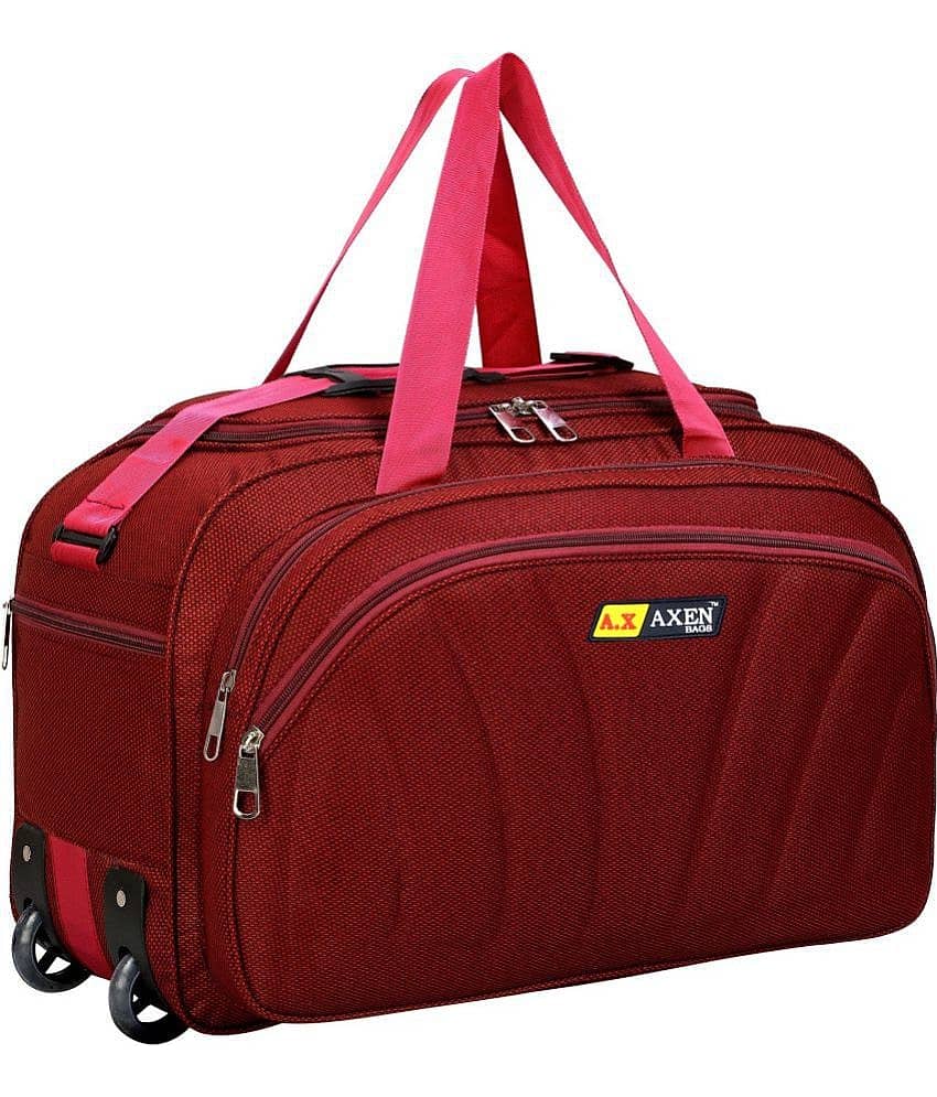 AXEN BAGS - 55 Ltrs Red Polyester Duffle Bag