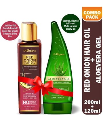 LA ORGANO Onion Hair Oil+Aloevera Gel Combo Facial Kit mL Pack of 2